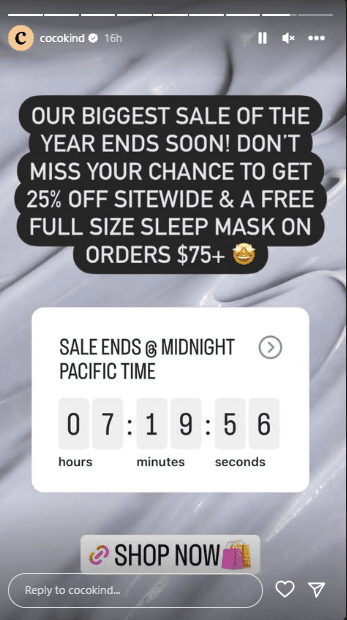 Beispiel für das Hinzufügen von Links zu Instagram Stories