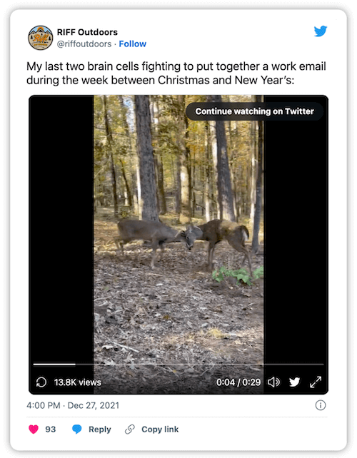 クリスマスと新年の間の週についてのミーム