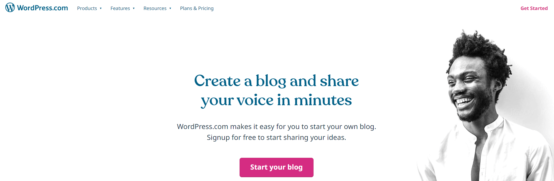 Przykład strony docelowej treści wordpress