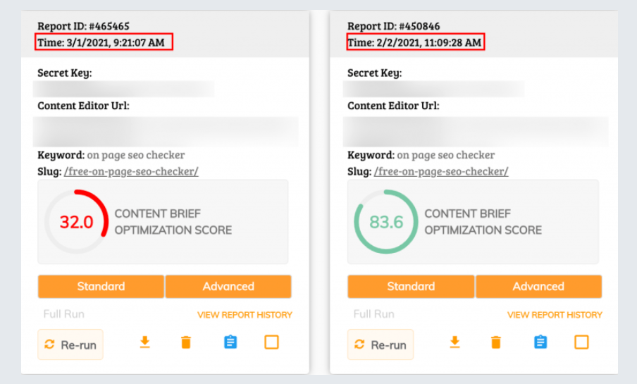 Zrzuty ekranu narzędzia treści PageOptimizer Pro