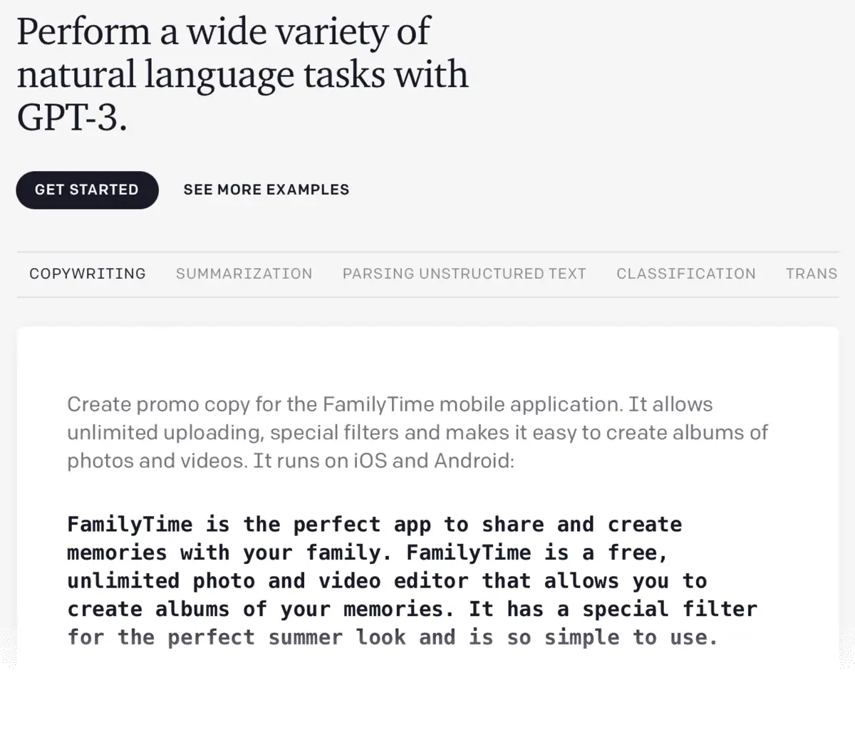 GPT-3 pentru Copywriting