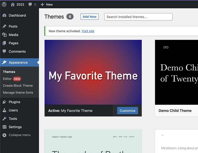 新しい空のテーマ