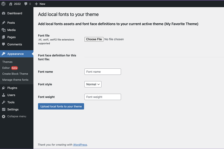ローカル フォント