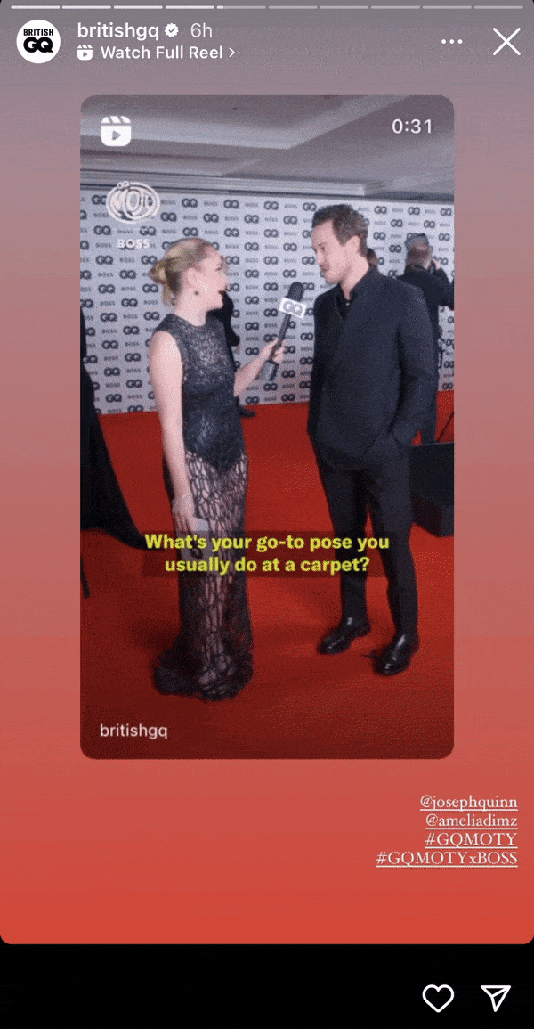 Histoire Instagram de GQ