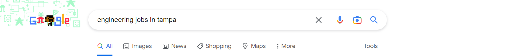 Une recherche Google pour les emplois d'ingénieur à Tampa