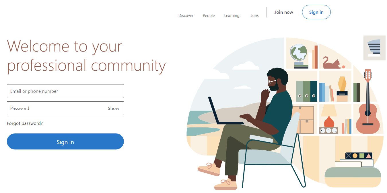 Pagina de pornire LinkedIn