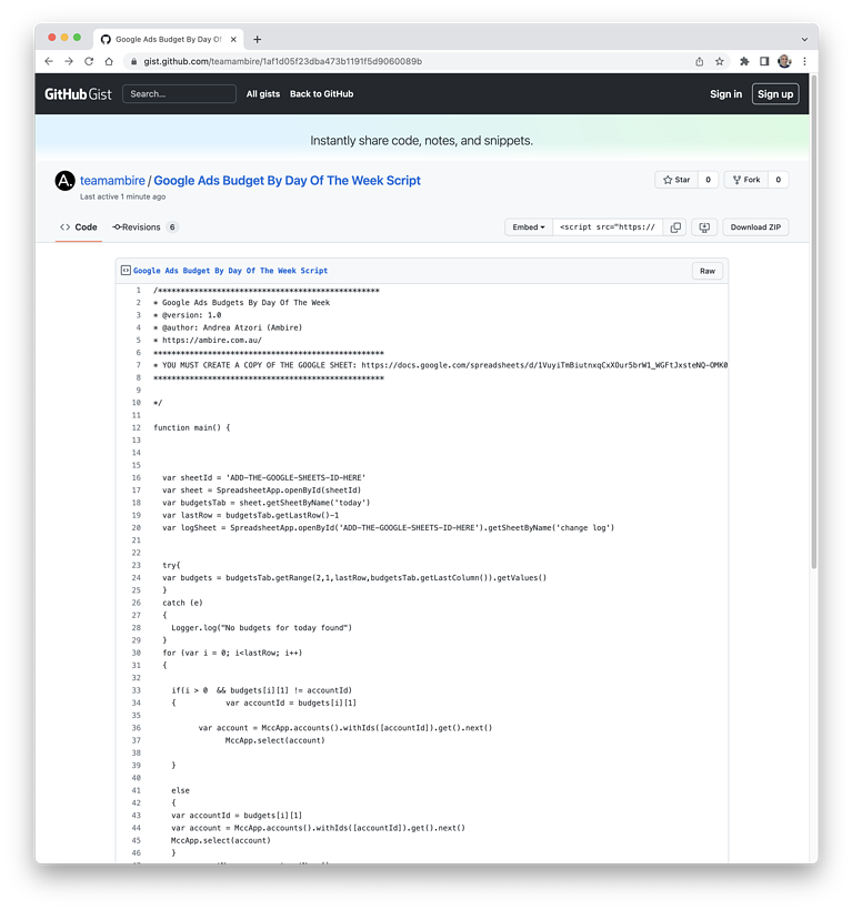 來自 GitHub 的 Google Ads 腳本