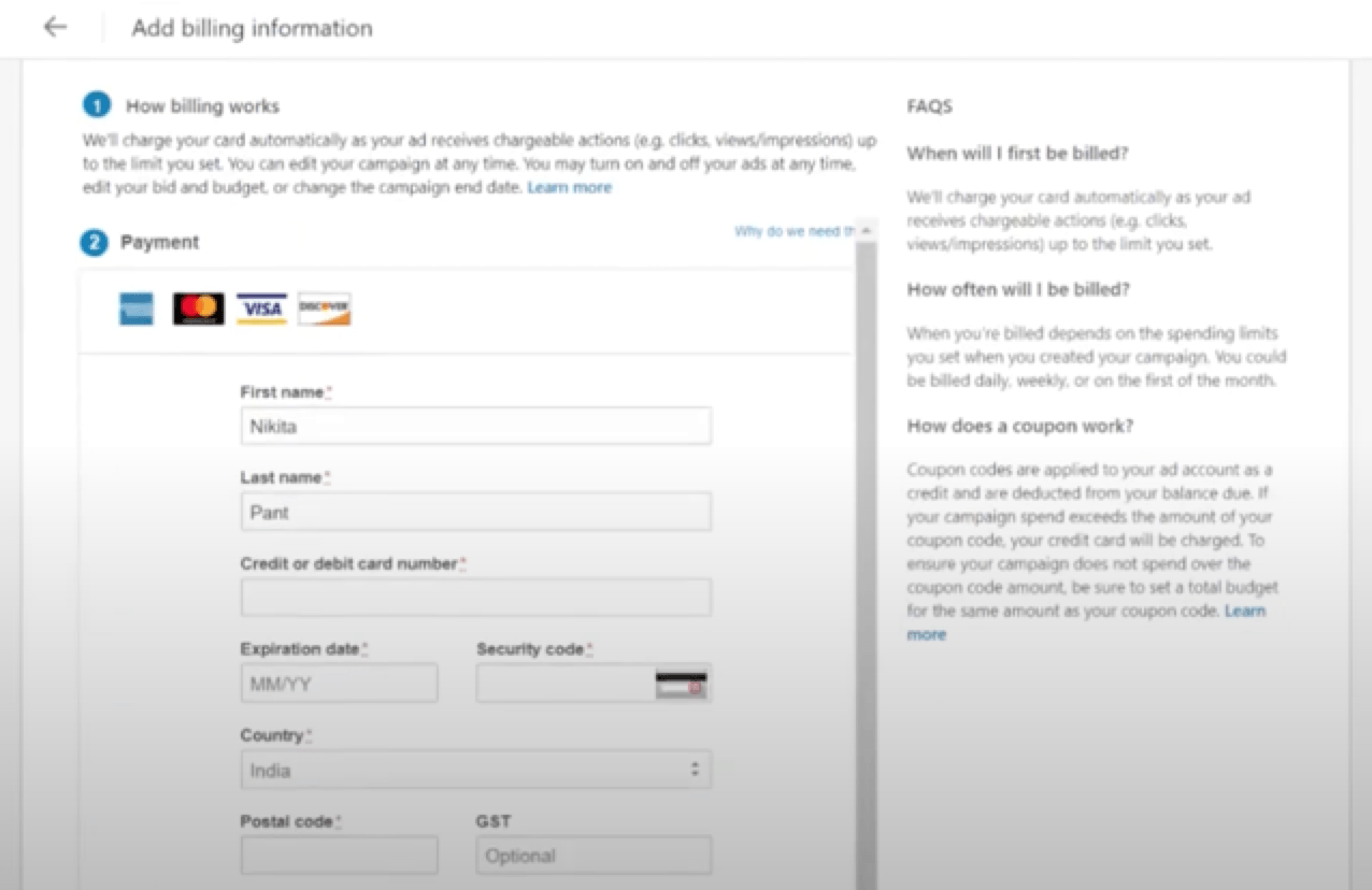 Сведения о платежах за ускоренную публикацию в LinkedIn