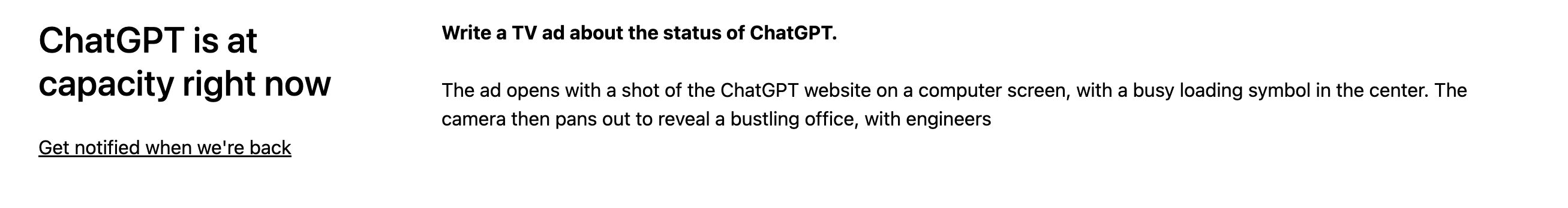 ตอนนี้ ChatGPT เต็มความจุแล้ว