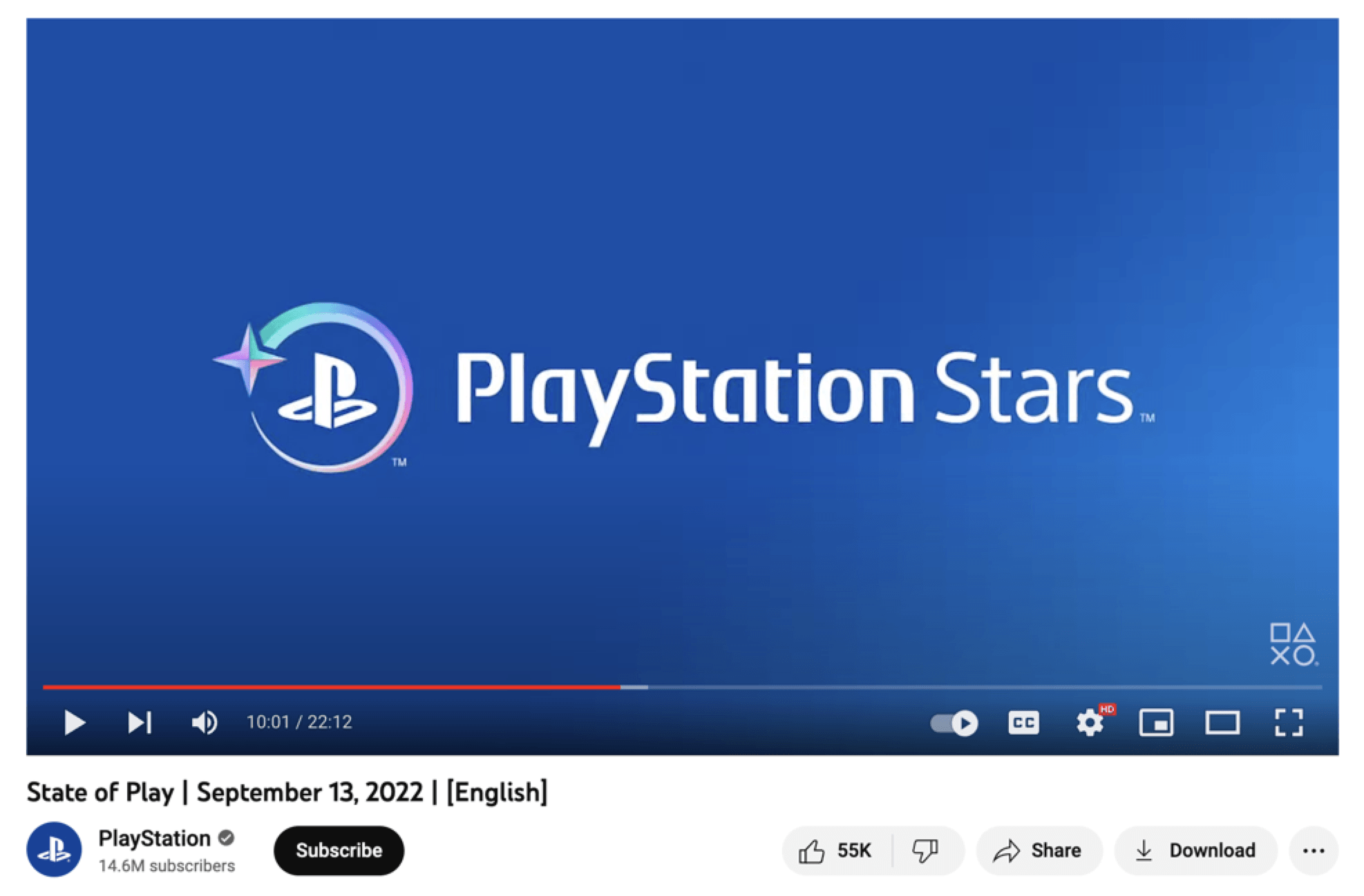 Playstation의 "State of Gaming" 비디오 스크린샷