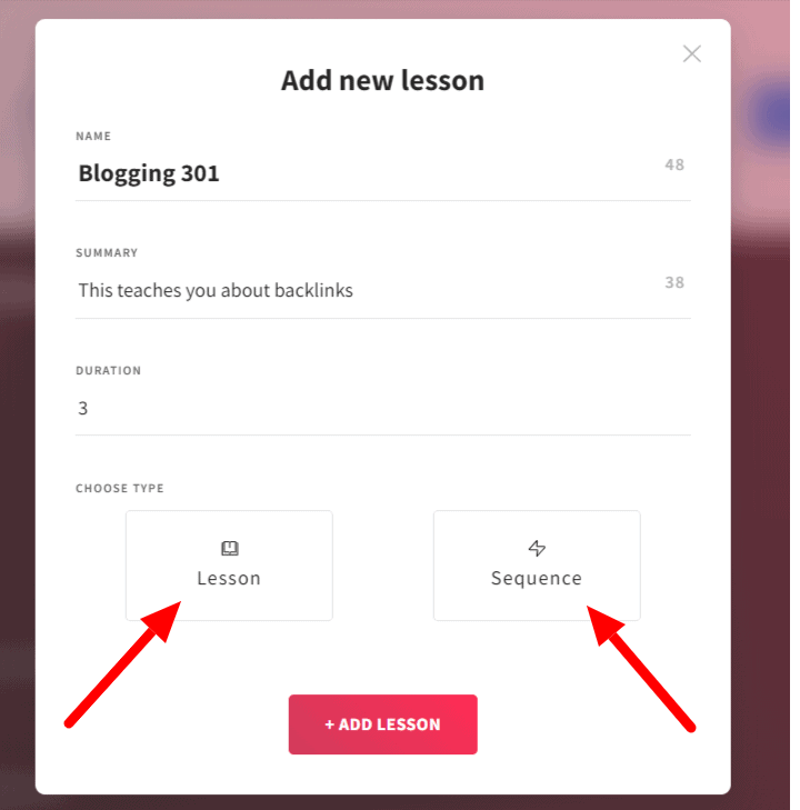 Tipos de lecciones de passion.io