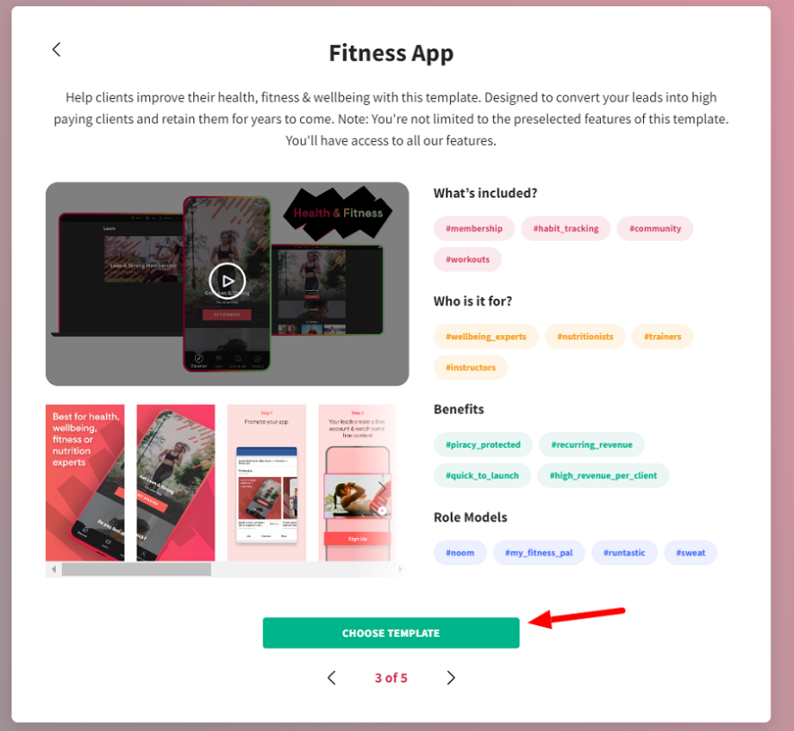 paso 3 elegir plantilla