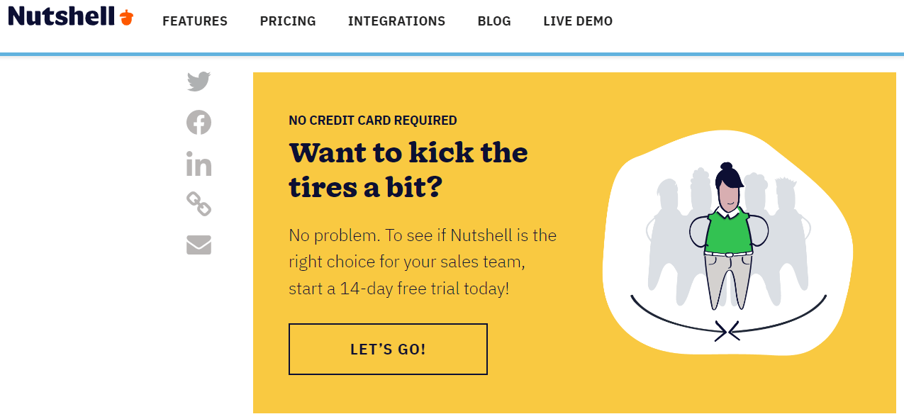 esempio di pulsante di invito all'azione