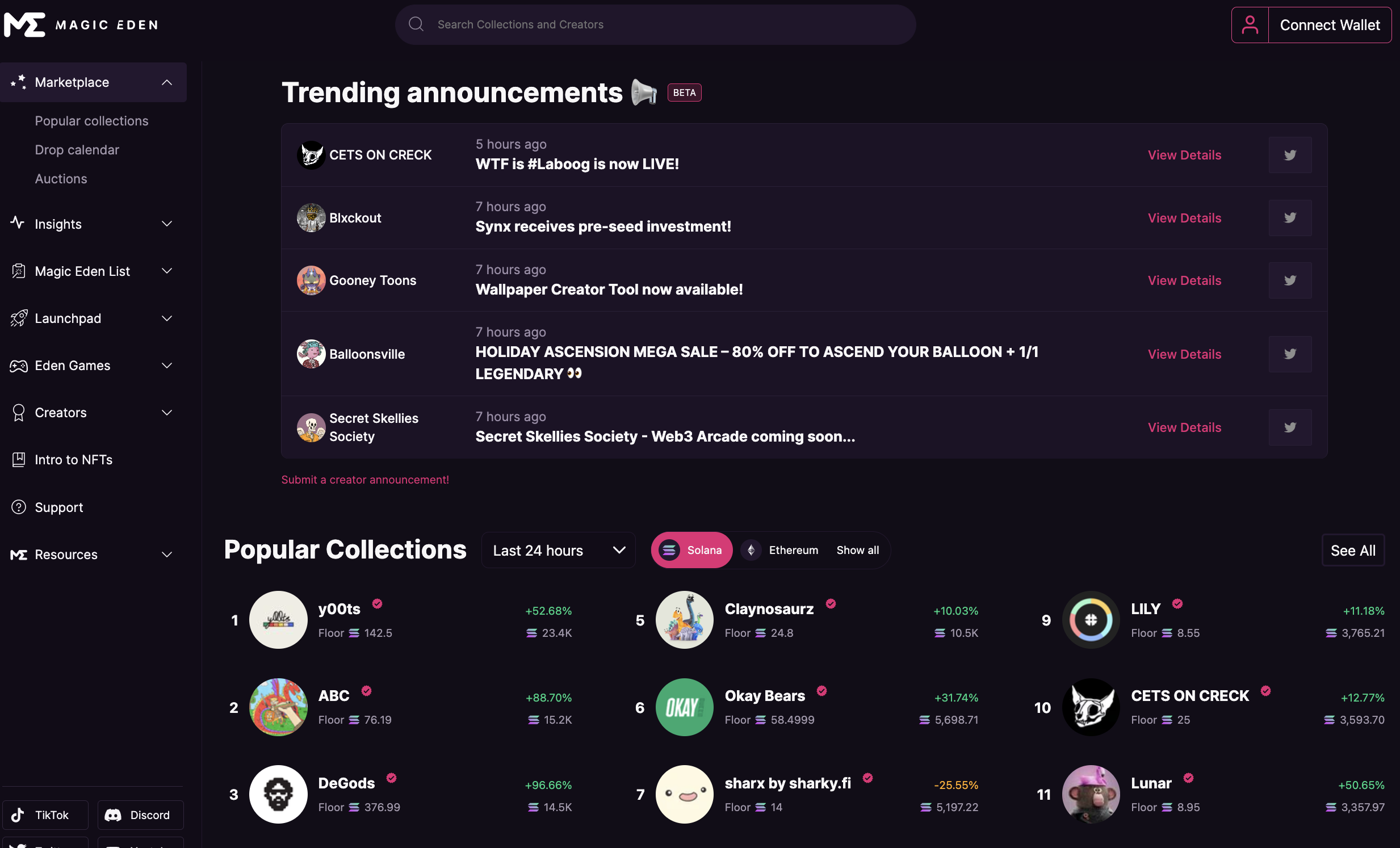 Magic eden nft web sitesi