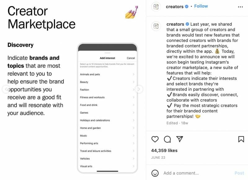 Place de marché des créateurs