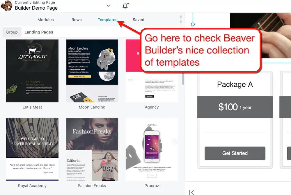 ビーバービルダーのテンプレート