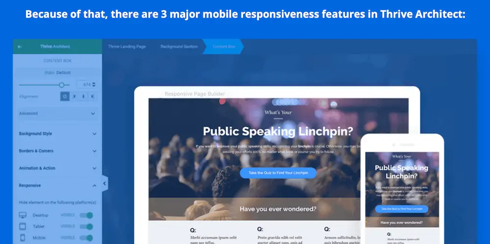 Thrive Architect モバイル エクスペリエンス