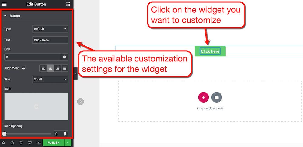 Elementor ウィジェット設定パネル