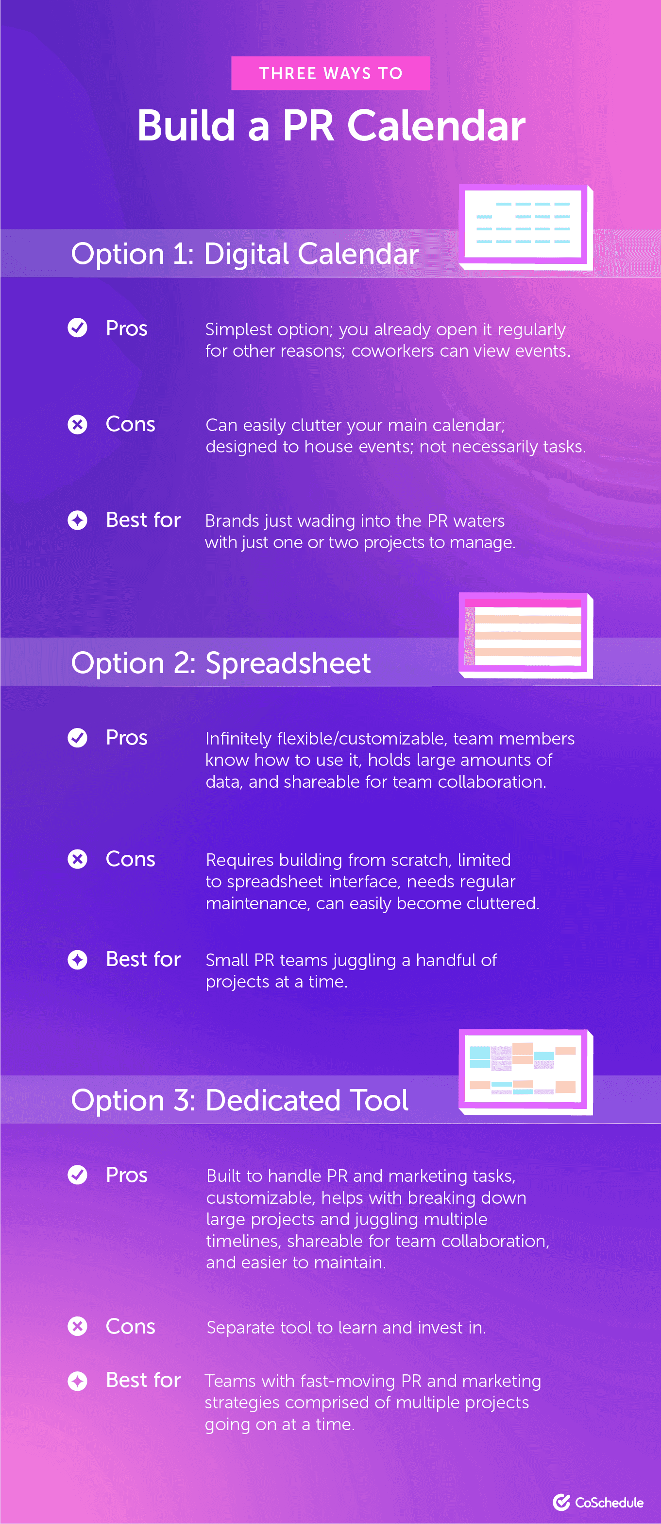 Tre modi per costruire un calendario PR.