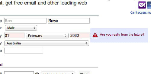 przykład przekazania błędu walidacji formularza.