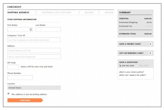 przykład formularza płatności.