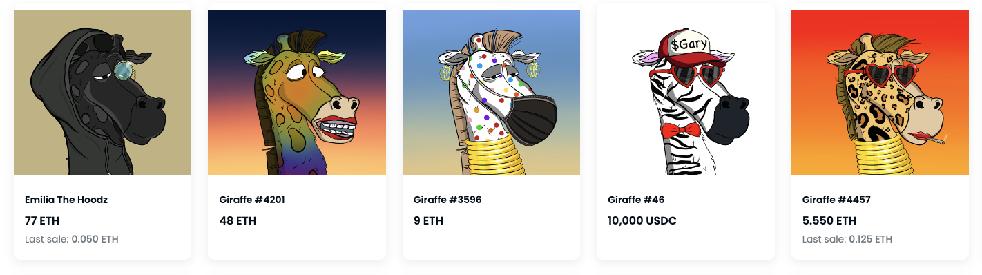 Коллекция Giraffe Tower NFT для продажи на OpenSea