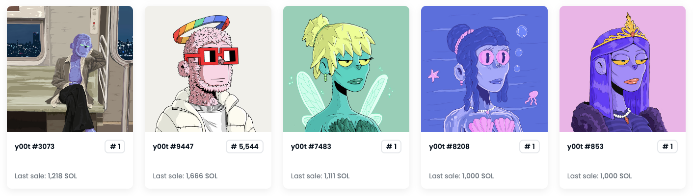 пример цены y00ts nft opensea