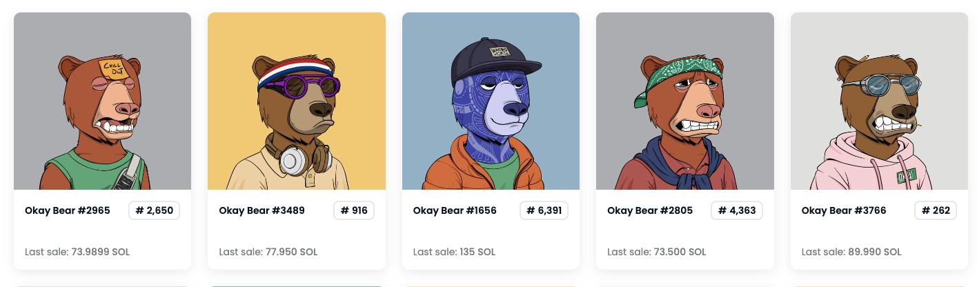 Коллекция Okay Bears nft выставлена ​​на продажу на OpenSea