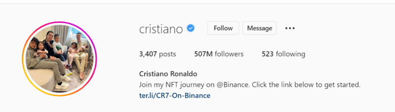 Cont de instagram Cristiano Ronaldo
