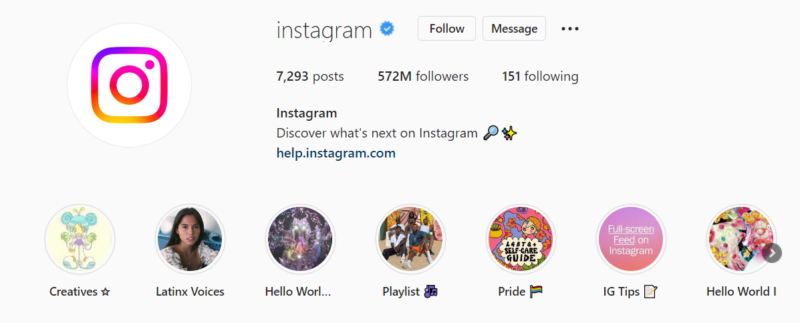 Cont de social media Instagram