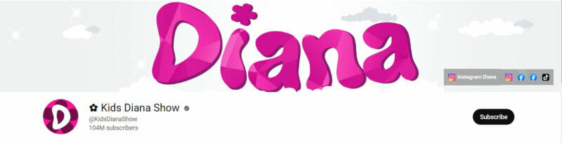 Canalul de youtube Kids Diana Show