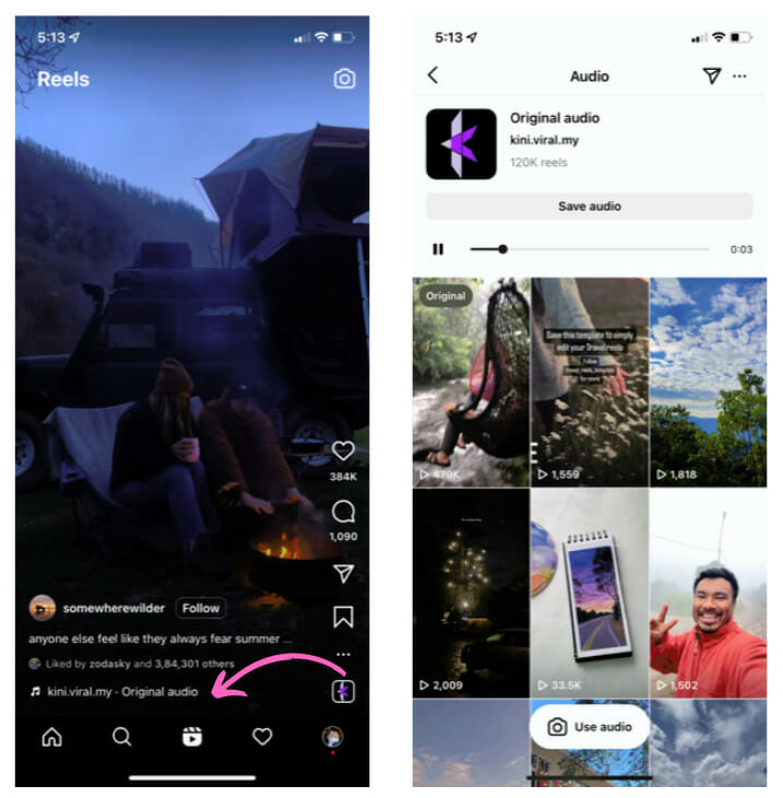 Instagram: صوت لكرات