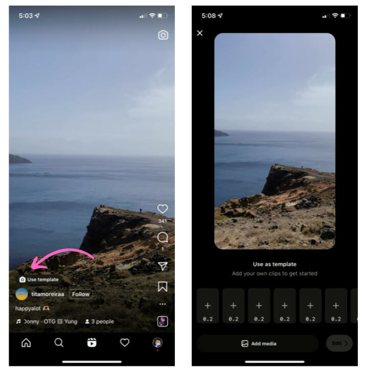 بكرات / قالب instagram