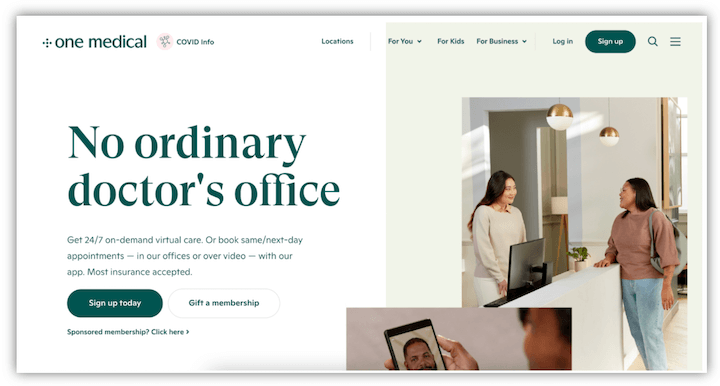 Beispiele für das Design von Websites im Gesundheitswesen - ein medizinisches