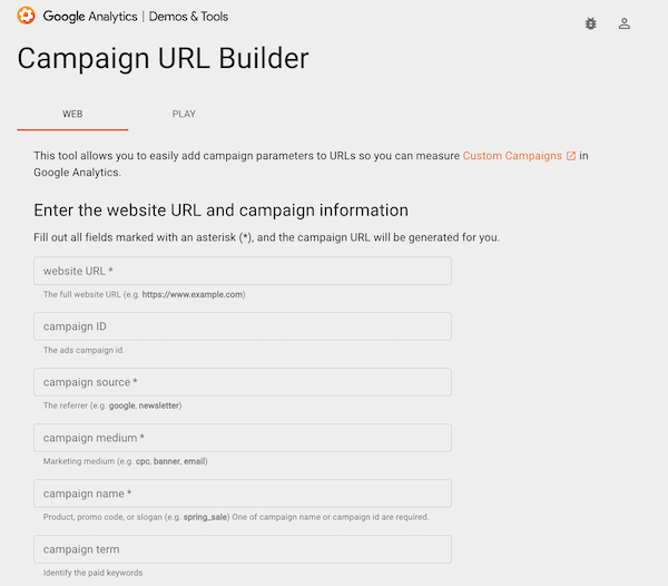 تسويق المحتوى ROI - utm builder by google