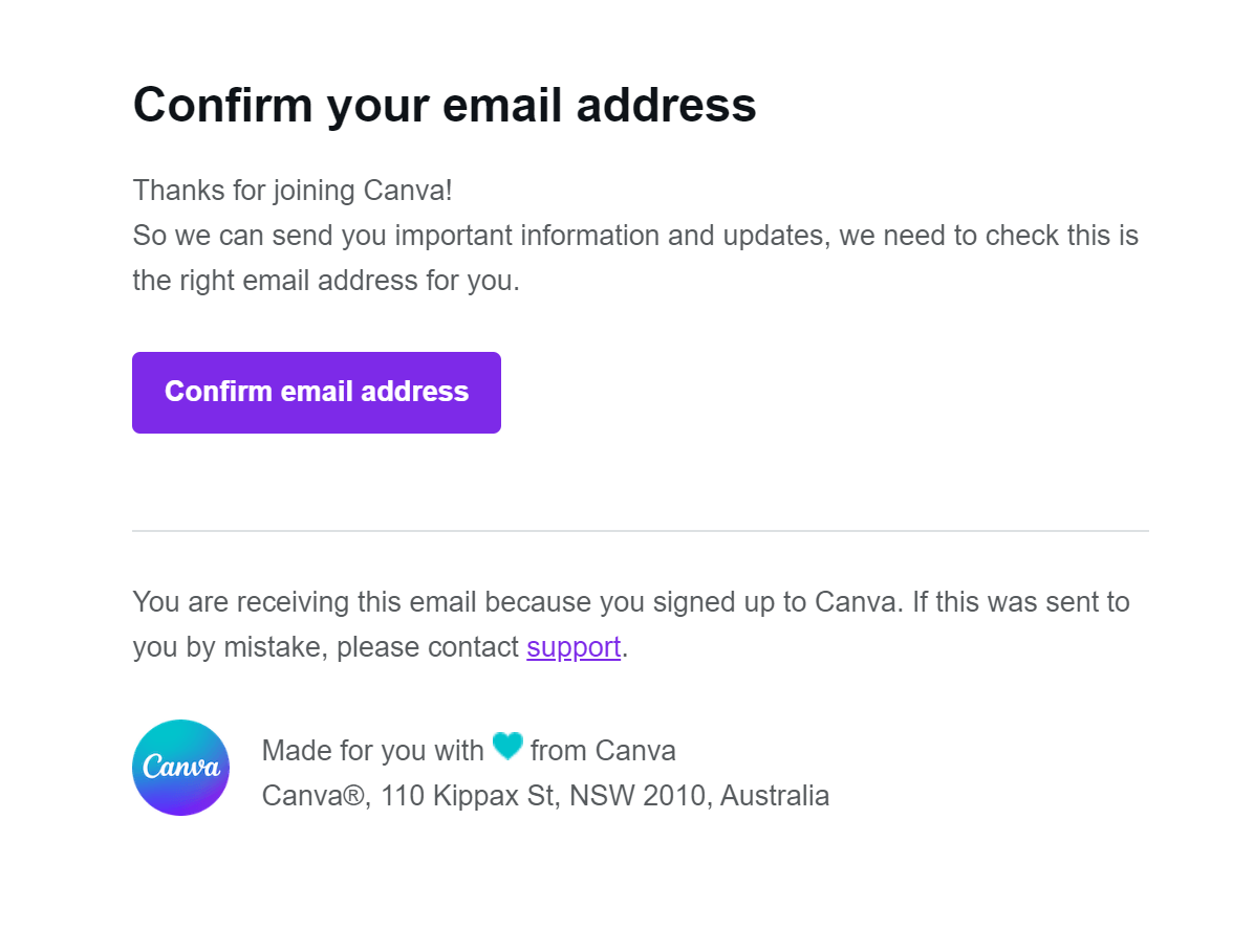 Пример двойной подписки Canva email spam traps