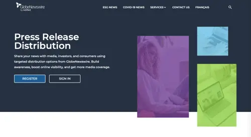 Home page of GlobeNewswire