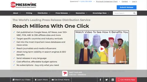 Home page of EIN Presswire