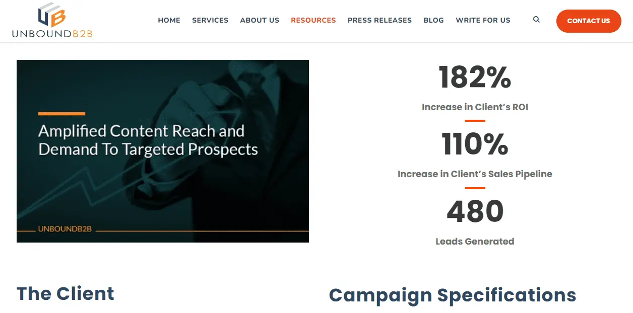 Estudo de caso UnboundB2B - empresa saas