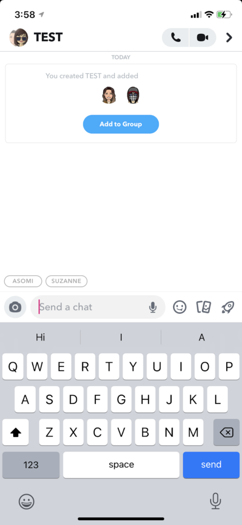 แชทกลุ่มบน Snapchat