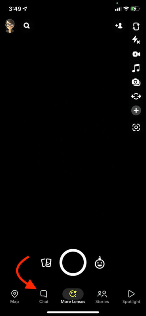 ไอคอน "แชท" Snapchat