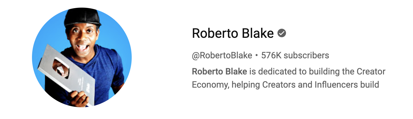 Il creatore di YouTube Roberto Blake