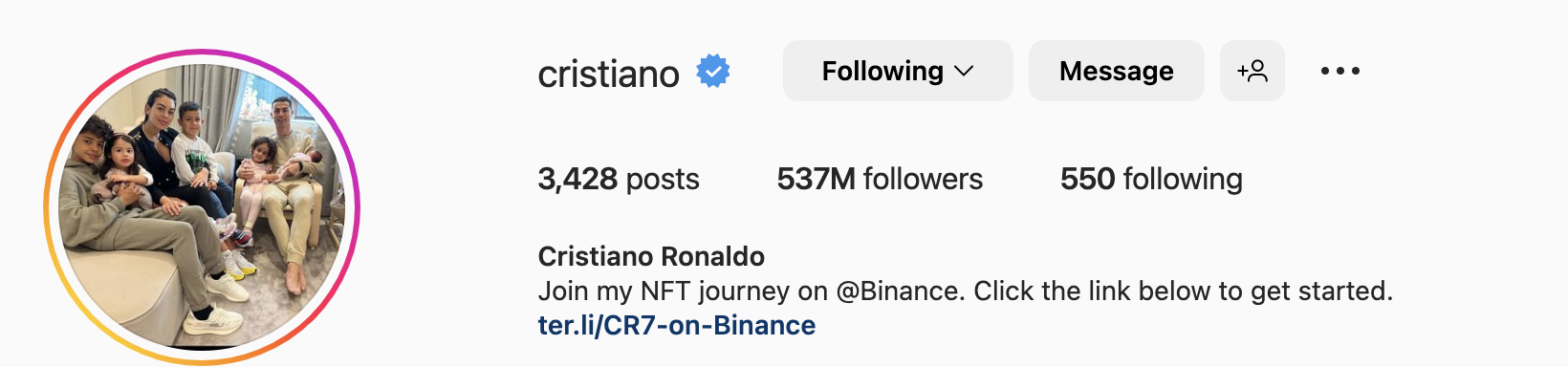 mega influencer cristiano rornaldo account instagram più seguito