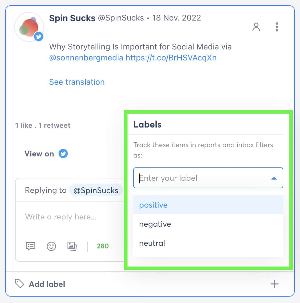 Agorapulse - входящие - пометить элементы