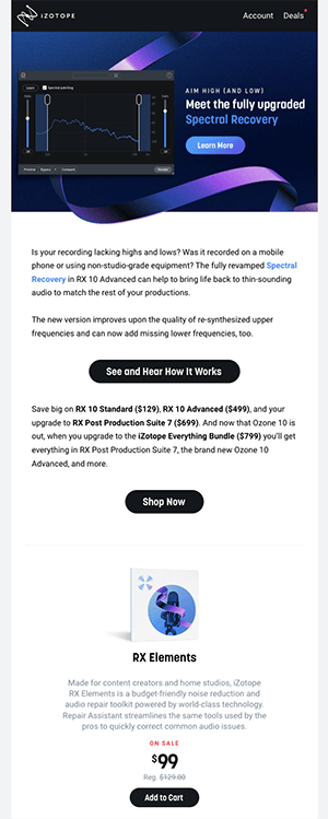 Utilizzo dello spazio bianco - Izotope