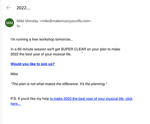 Mike Monday - e-mail di testo