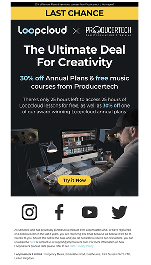 HTML vs testo - Loopmasters