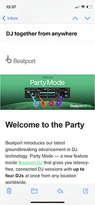 Beatport: rendi reattivo il tuo messaggio 1