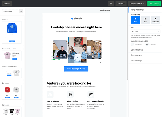 Costruttore di posta elettronica MailerLite