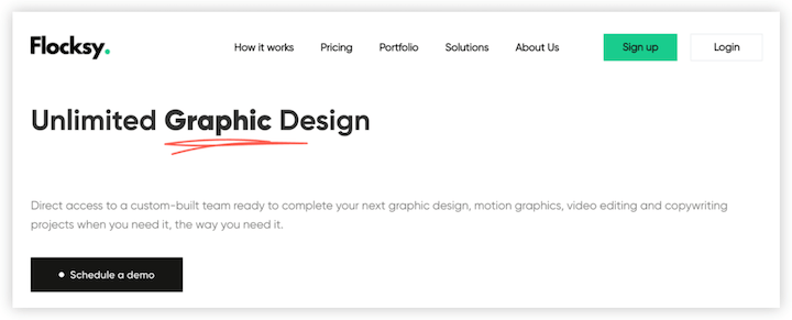 tendências da página de destino - exemplo de fonte manuscrita por flocsy